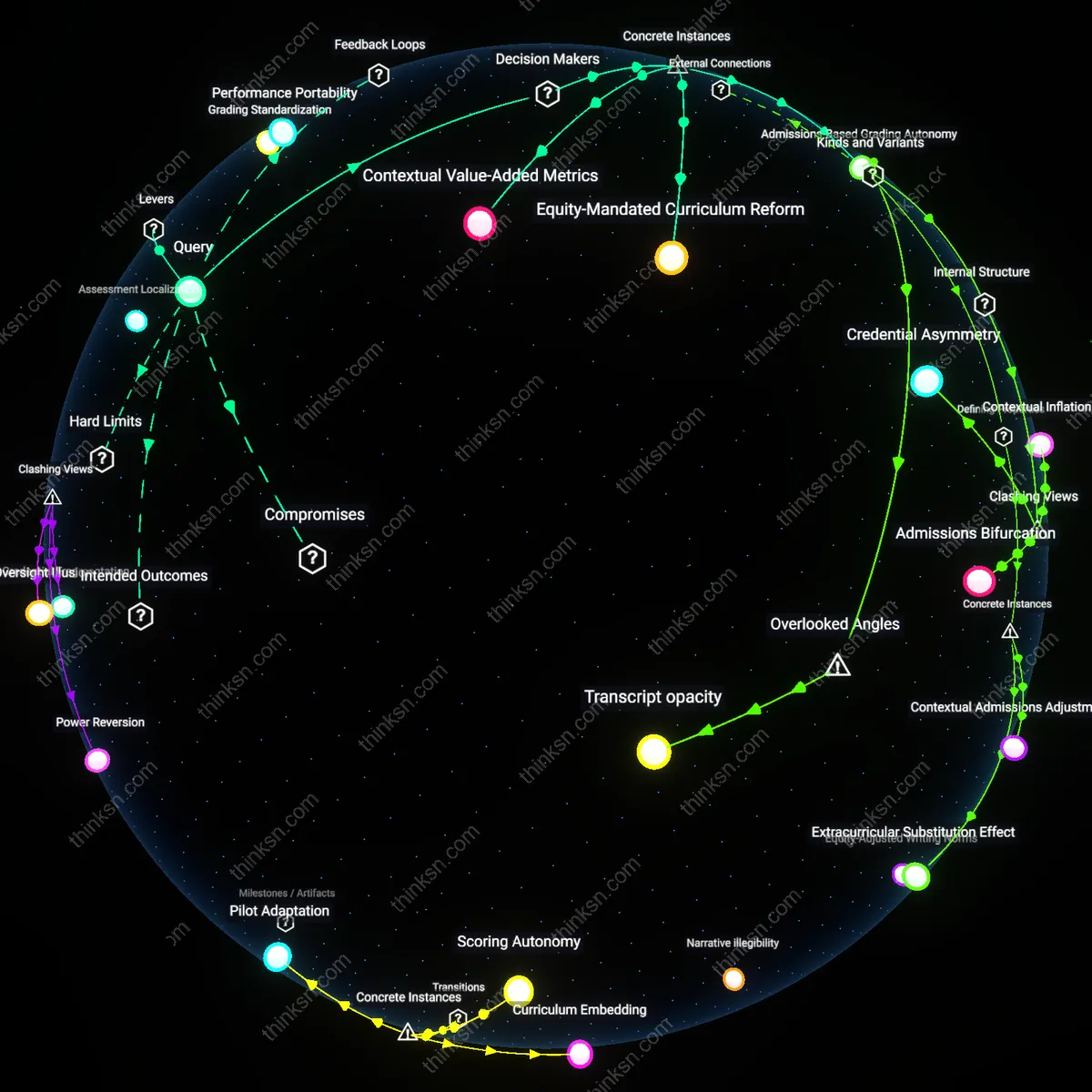Analysis: Explore how grading systems can perpetuate socioeconomic bias — unpack hidden assumptions and trace causal links in an interactive 3D graph.