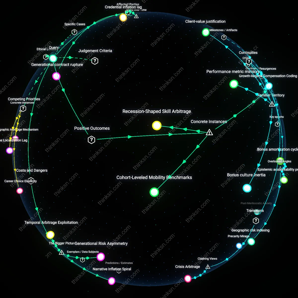 Analysis: Explore the complex dynamics of comparing careers to younger peers in a shifted economy — unpack hidden assumptions and trace causal links interactively.