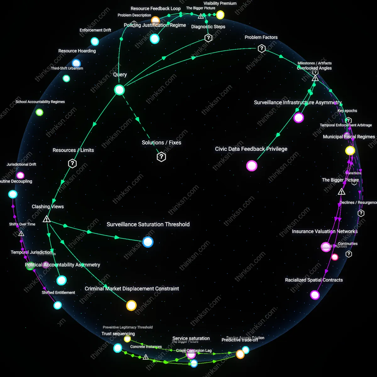 Analysis: Explore the systemic implications of increased police presence in affluent areas — trace causal links and unpack underlying biases interactively.