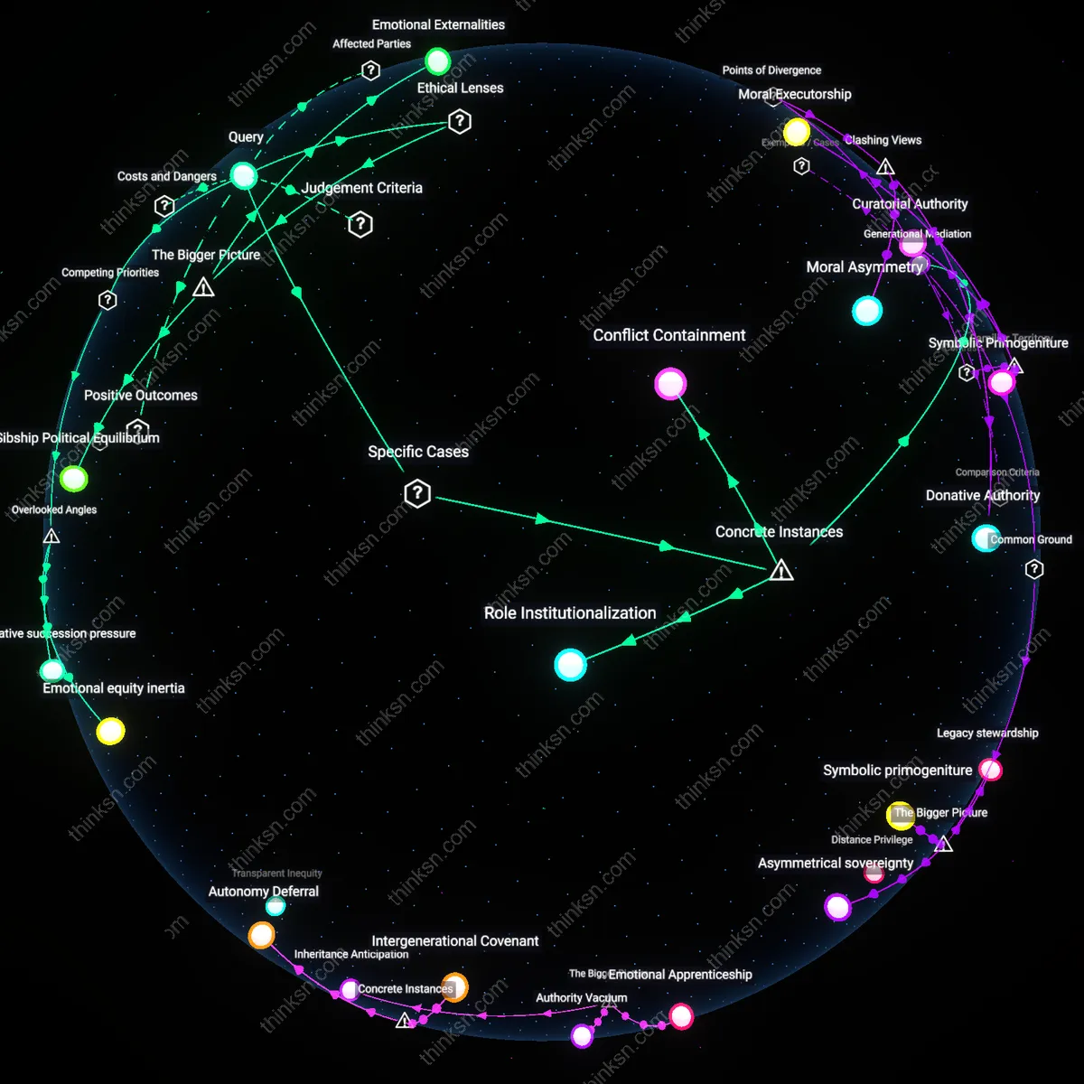 Interactive semantic network: How do you weigh the benefit of a parent’s continued involvement in family decision‑making against the potential for conflict that may erode sibling relationships?