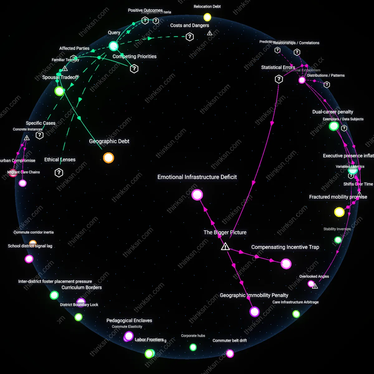 Analysis: Explore the complex interplay of family and career factors in relocation decisions — unpack hidden assumptions and trace causal links interactively.
