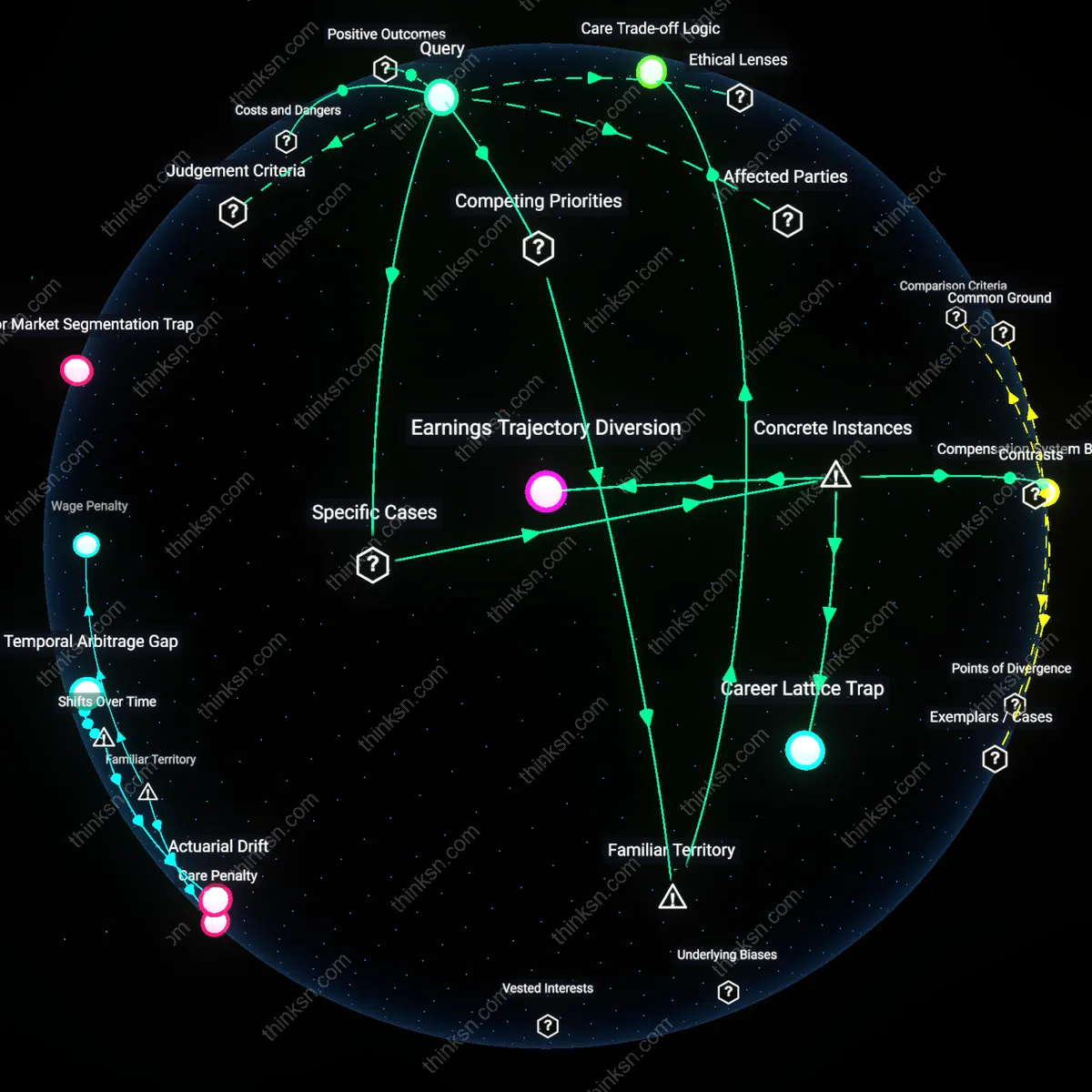 Analysis: Explore how reduced work hours for toddler care impact long-term earnings — unpack causal links and hidden assumptions interactively.