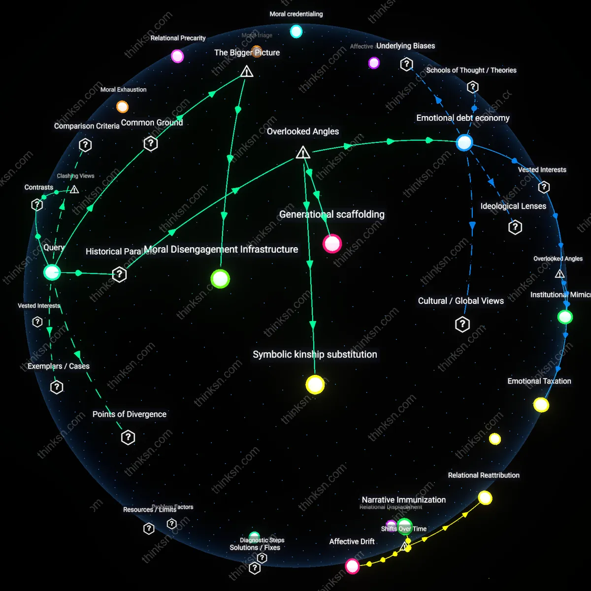 Interactive semantic network: What does the evidence suggest about the effectiveness of family mediation versus unilateral disengagement when dealing with a parent’s entrenched xenophobic beliefs?