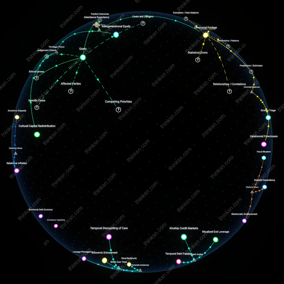 Interactive semantic network: Why might a parent’s choice to fund a child’s wedding from the estate be seen as an inappropriate use of inheritance resources by other siblings?