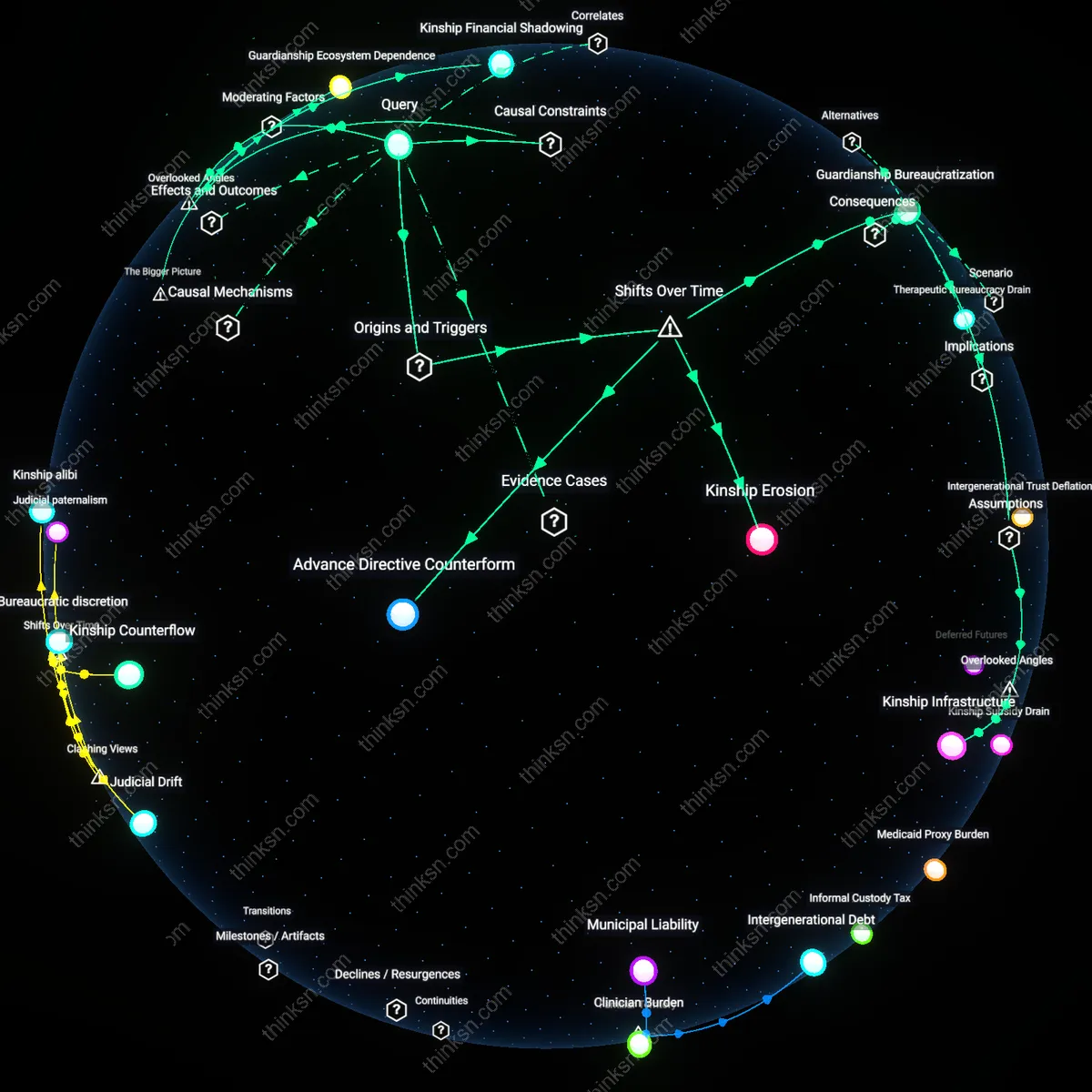 Analysis: Explore the complex dynamics between family and court in elder care guardianship overruling — unpack the causal links and hidden assumptions interactively.
