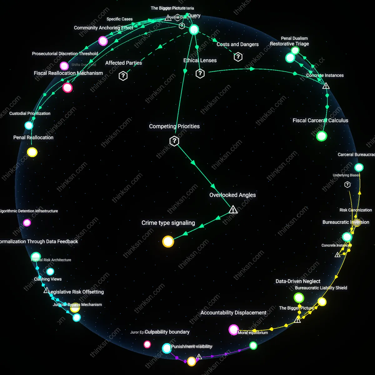 Analysis: Explore how tougher punishments for violent crimes can support decarceration — map concepts, trace reasoning chains, and unpack assumptions interactively.