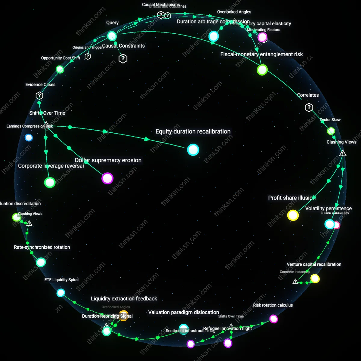 Interactive semantic network: Why might a financially‑savvy individual question an advisor’s recommendation to stay fully invested in U.S. equities when macro forecasts suggest a prolonged rate‑hiking cycle?