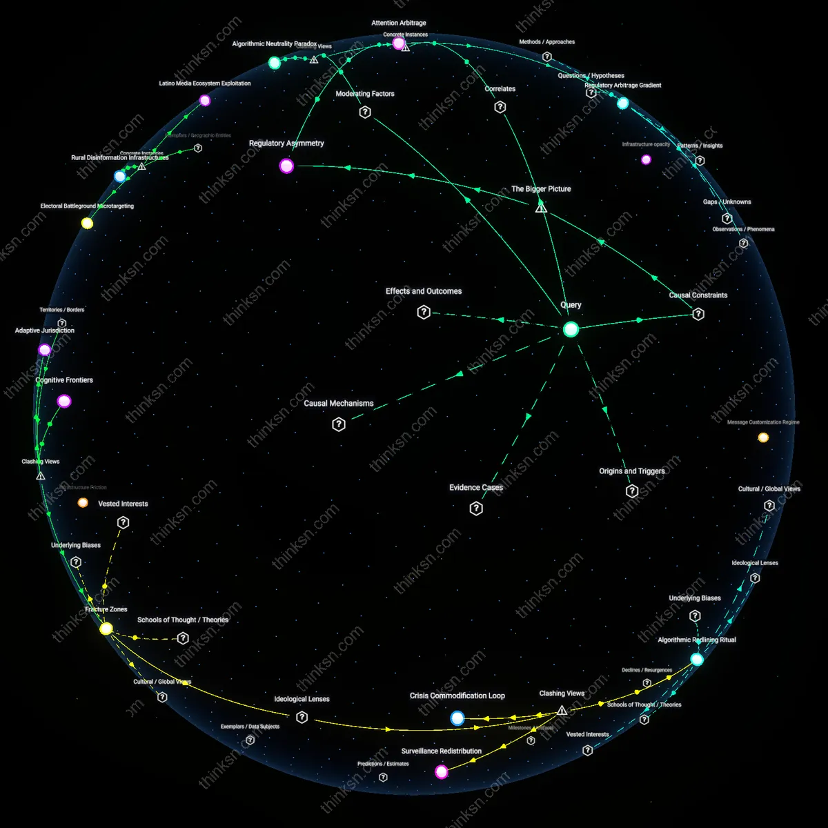 Interactive semantic network: Why does the concentration of advertising data in a few platforms amplify political polarization, and can sectoral regulation mitigate this effect?