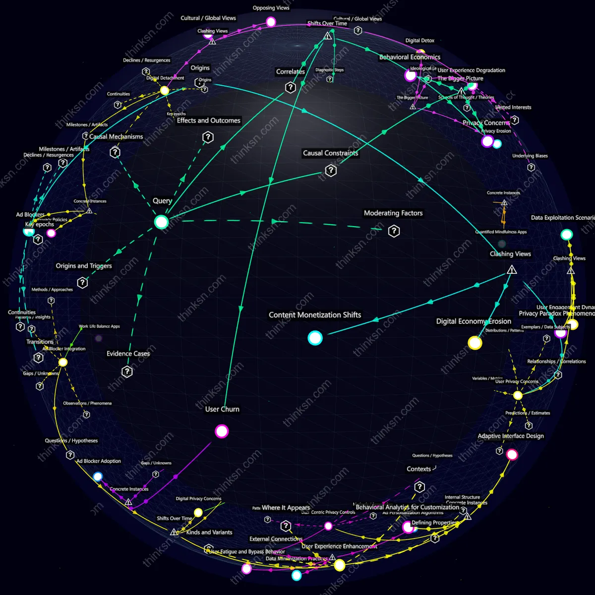 Analysis: Analyzing user reactions to intrusive ads in favorite tools through a semantic network of causes, effects, and perspectives. Interactive knowledge graph.