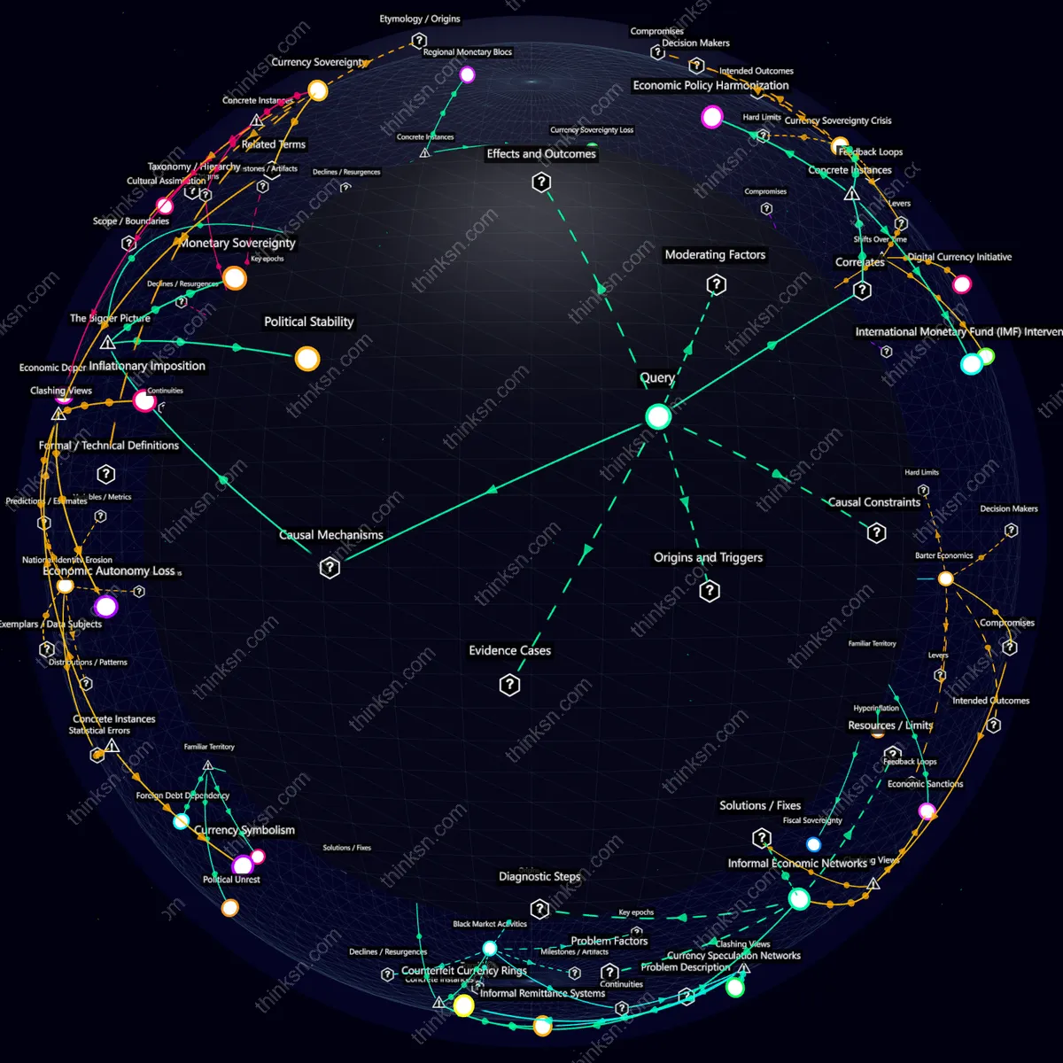 Interactive semantic network: How would governments respond if a major nation were forced to abandon its currency and adopt another country’s money as legal tender?