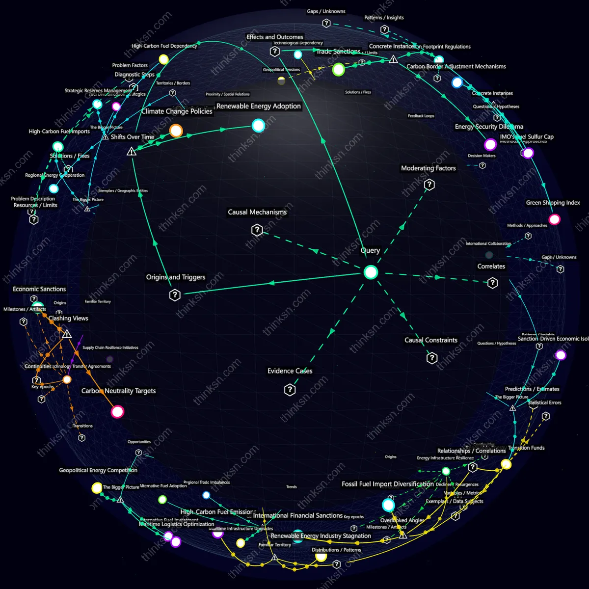 Interactive semantic network: What happens when international shipping bans on high-carbon fuels conflict with national energy security interests of major importers?
