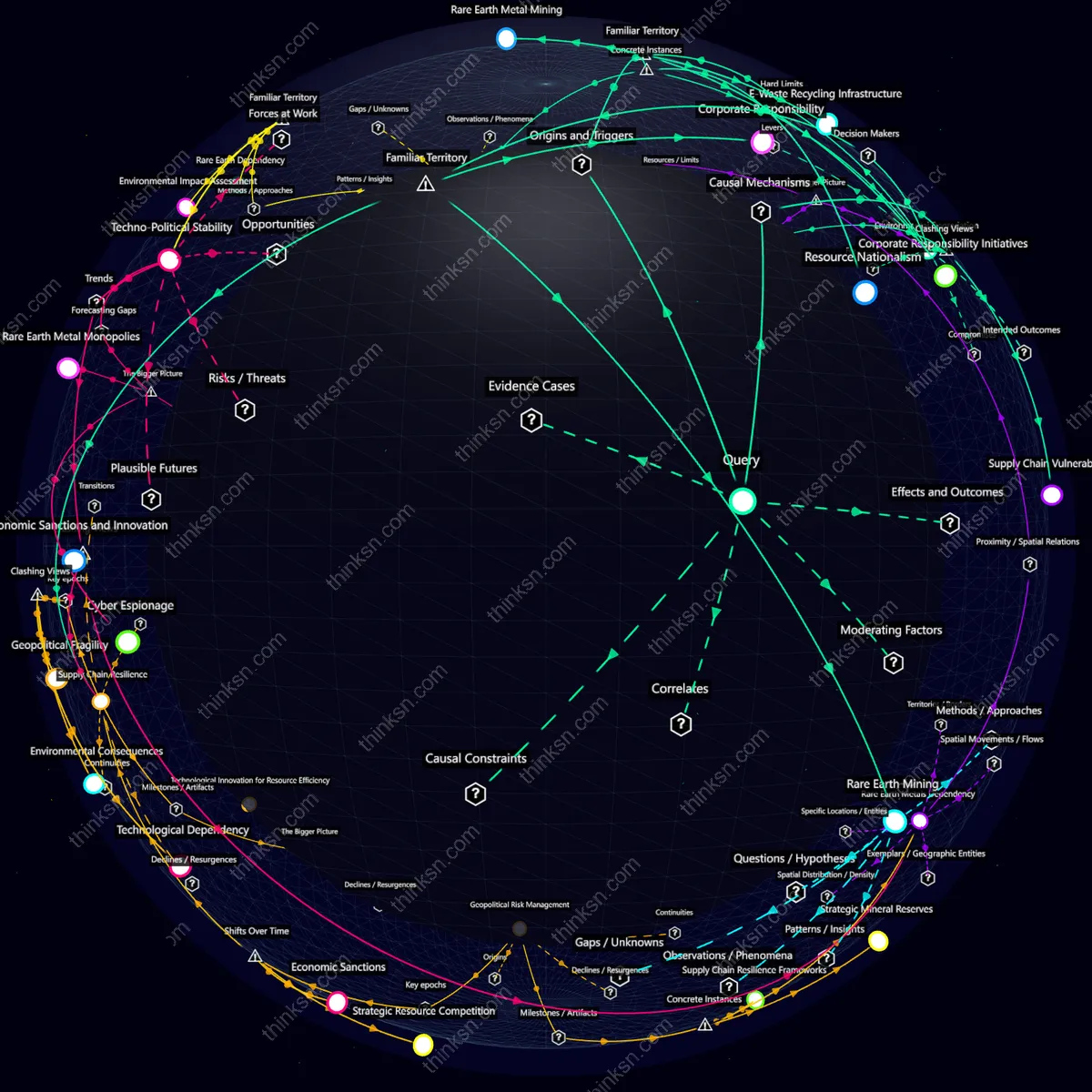 Analysis: Rare earth metals discovery in unstable regions: Analyze global electronics supply chain risks through interactive semantic network.