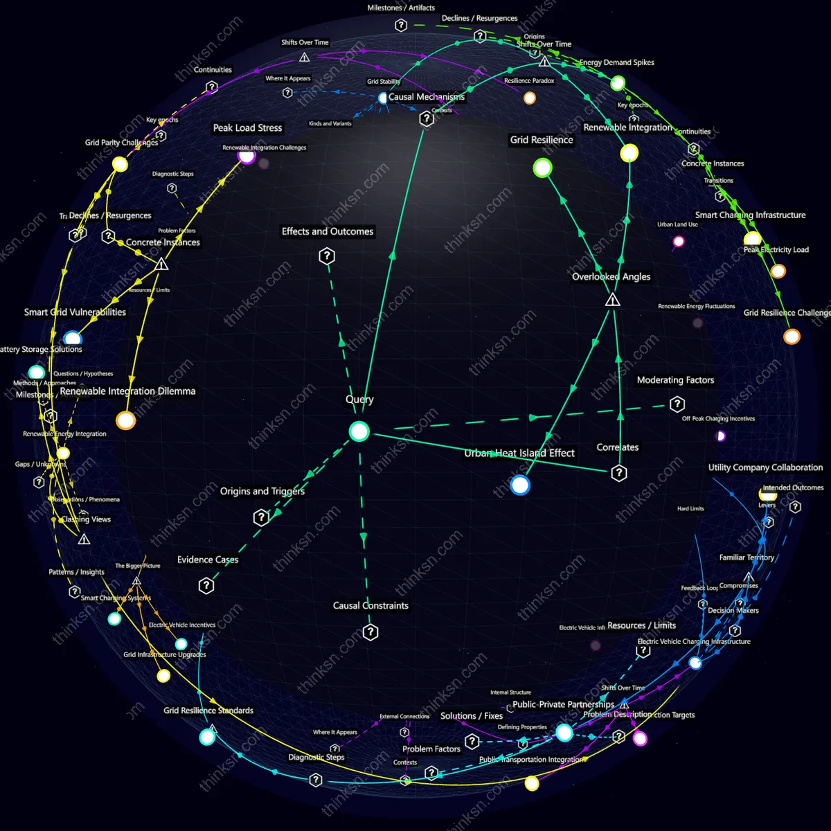 Interactive semantic network: Could the sudden shift from internal combustion engines to EVs strain urban electricity grids and trigger power rationing policies?