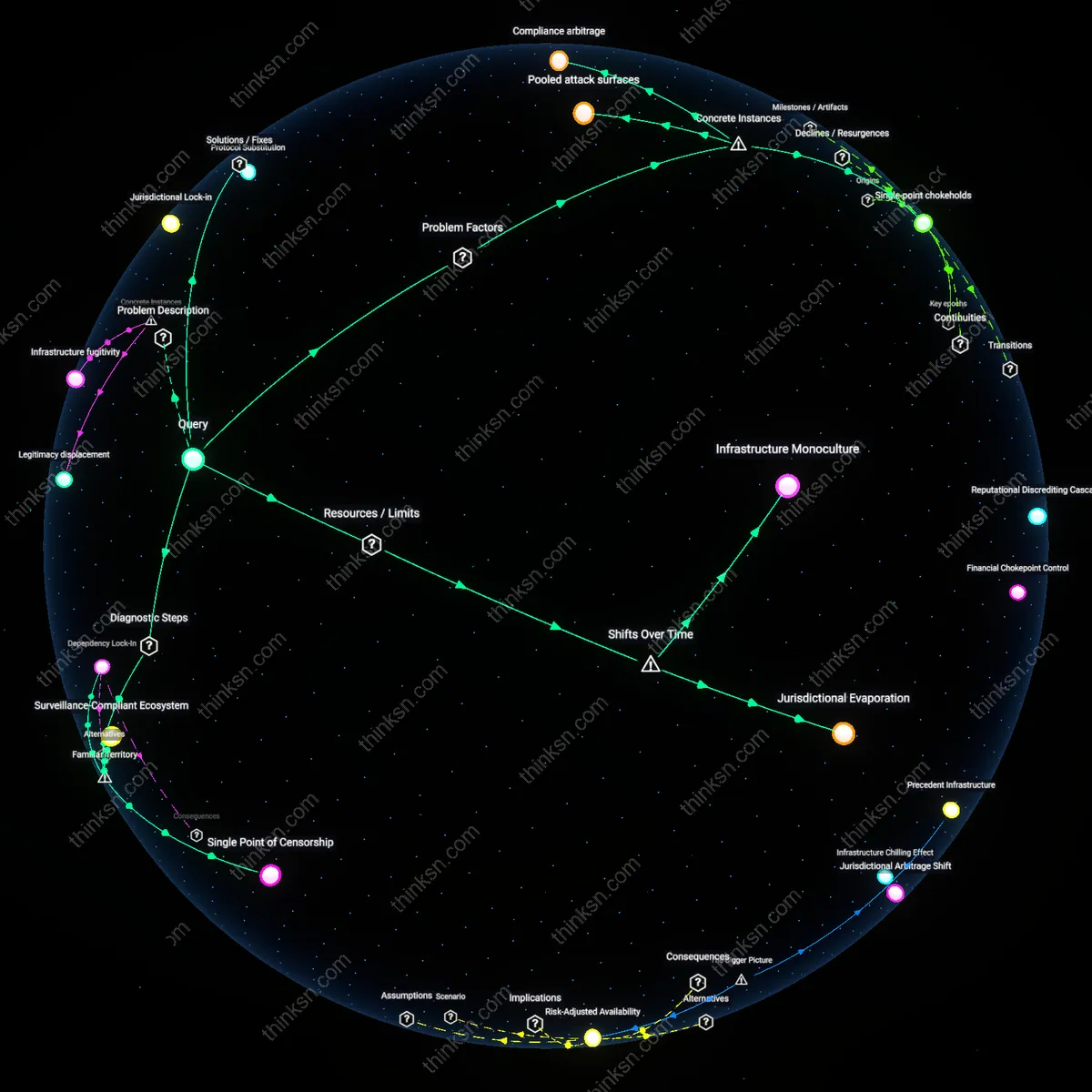 Analysis: Explore the complex web of entities and mechanisms controlling online discourse — unpack how dissent is silenced through interactive 3D mapping.