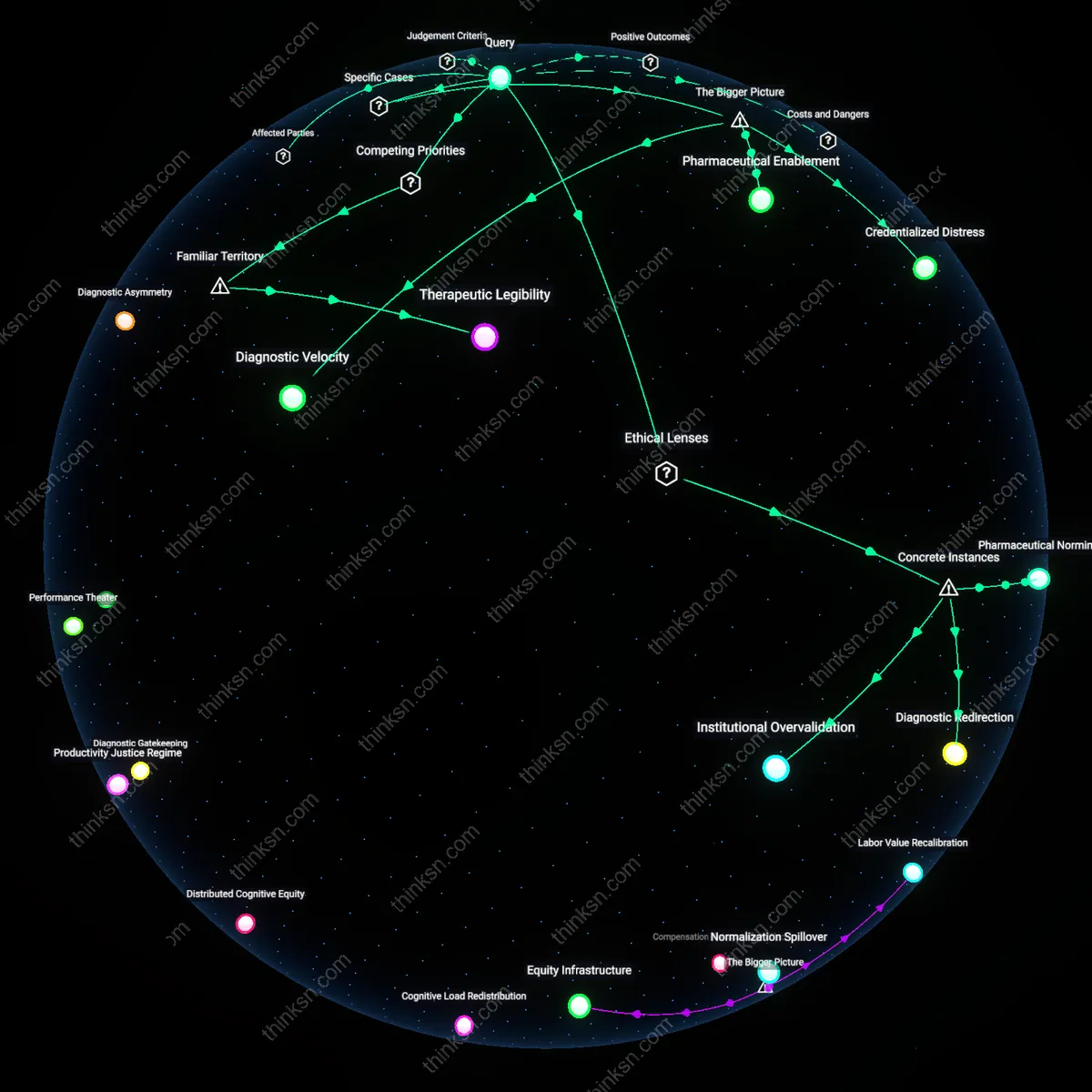 Interactive semantic network: Why does the diagnostic expansion of ADHD in adults create tension between legitimate need for treatment and concerns about over‑prescription, especially in high‑pressure work environments?