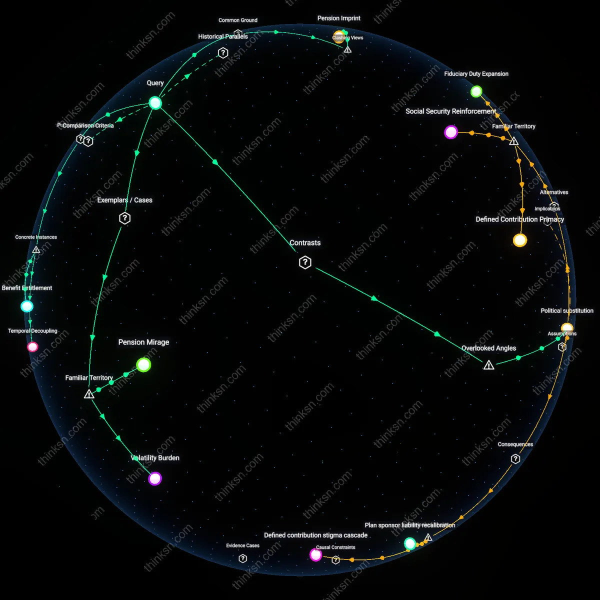 Analysis: Explore the relevance of defined-benefit pensions for modern retirement — unpack assumptions, trace impacts, and map out reasoning chains interactively.
