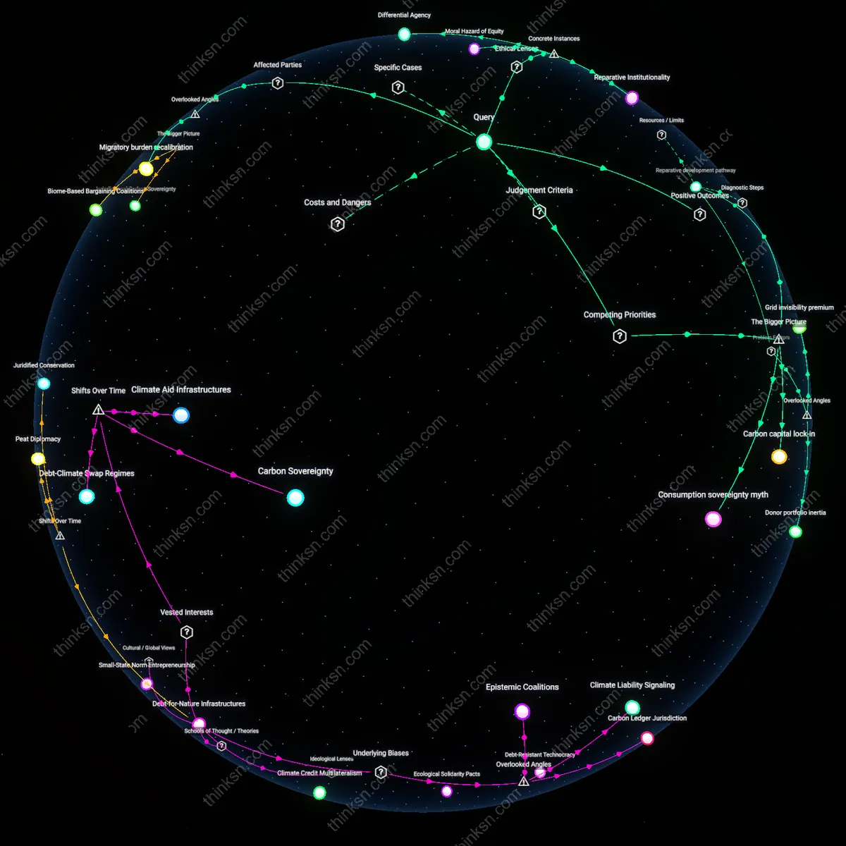 Interactive semantic network: How do you reconcile the values conflict between personal consumption reduction and the belief that wealthy nations should bear the primary burden of climate reparations?