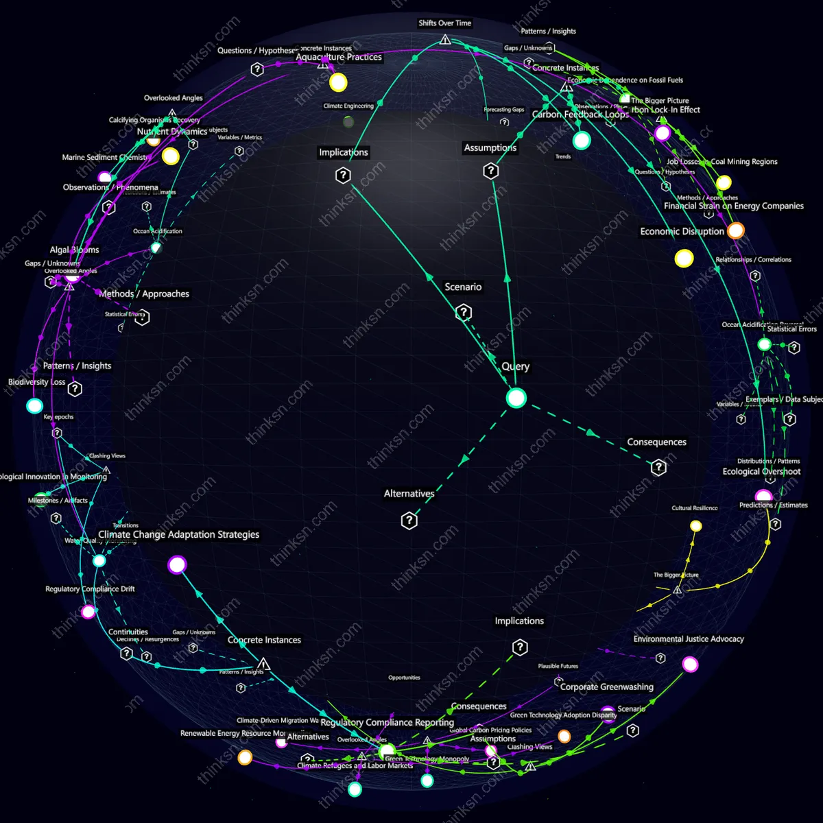 Analysis: Climate change reversal impacts analyzed: causes, effects, systemic shifts in a recursive semantic network. Interactive knowledge graph for deep insights.