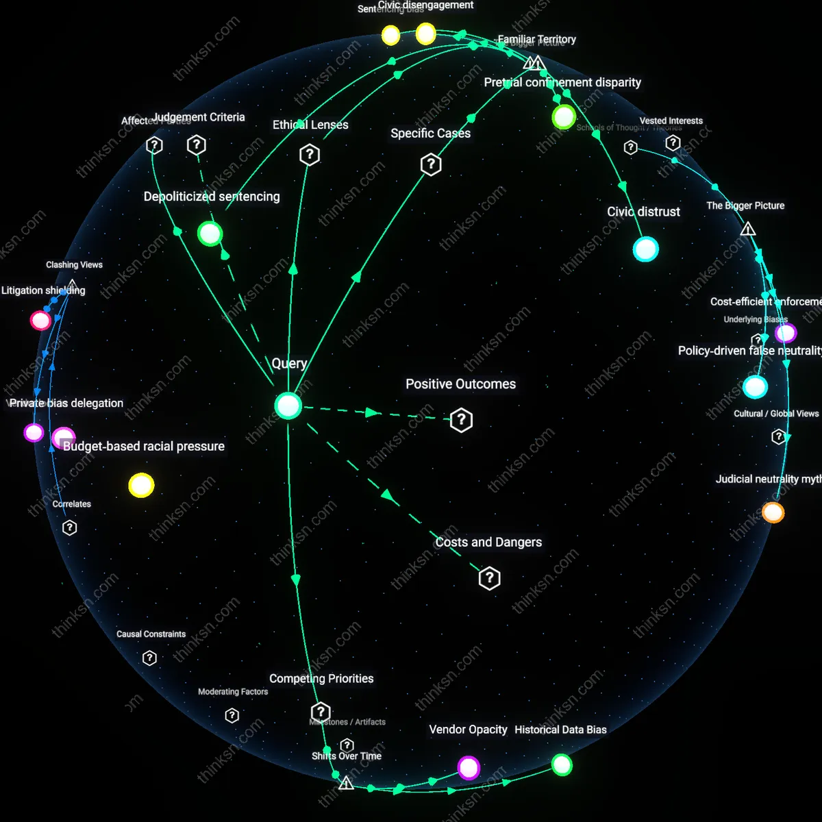 Interactive semantic network: When a state adopts risk‑based sentencing guidelines, what are the implications for racial equity if the underlying risk algorithms are contested?