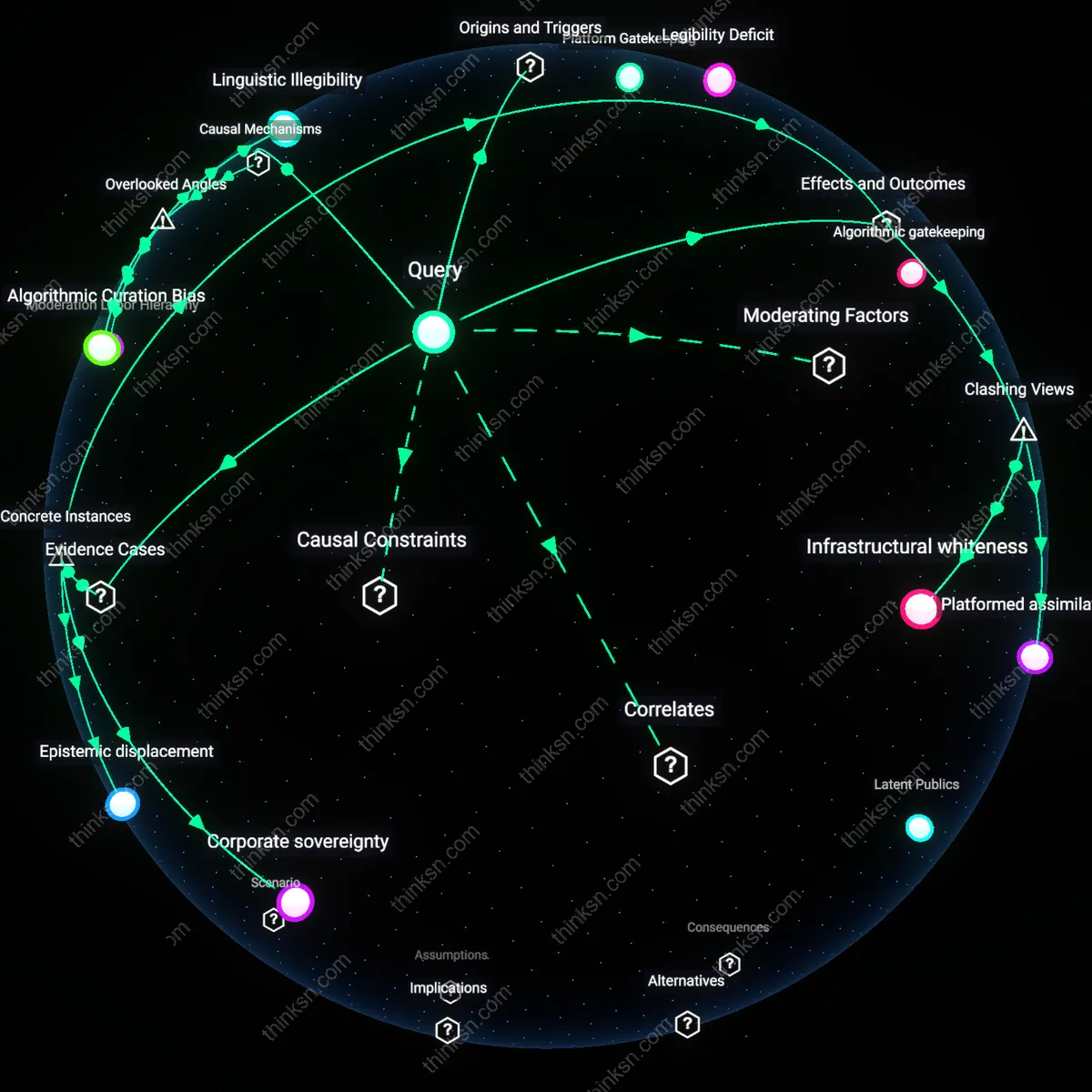 Analysis: Explore the power dynamics behind selective deplatforming online — trace causal links and unpack hidden assumptions in interactive 3D graphs.