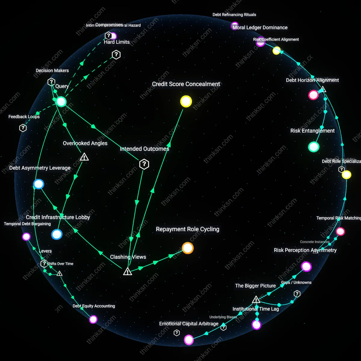 Analysis: Explore how unequal credit scores impact debt division in equal-income marriages — unpack hidden assumptions and trace causal links interactively.