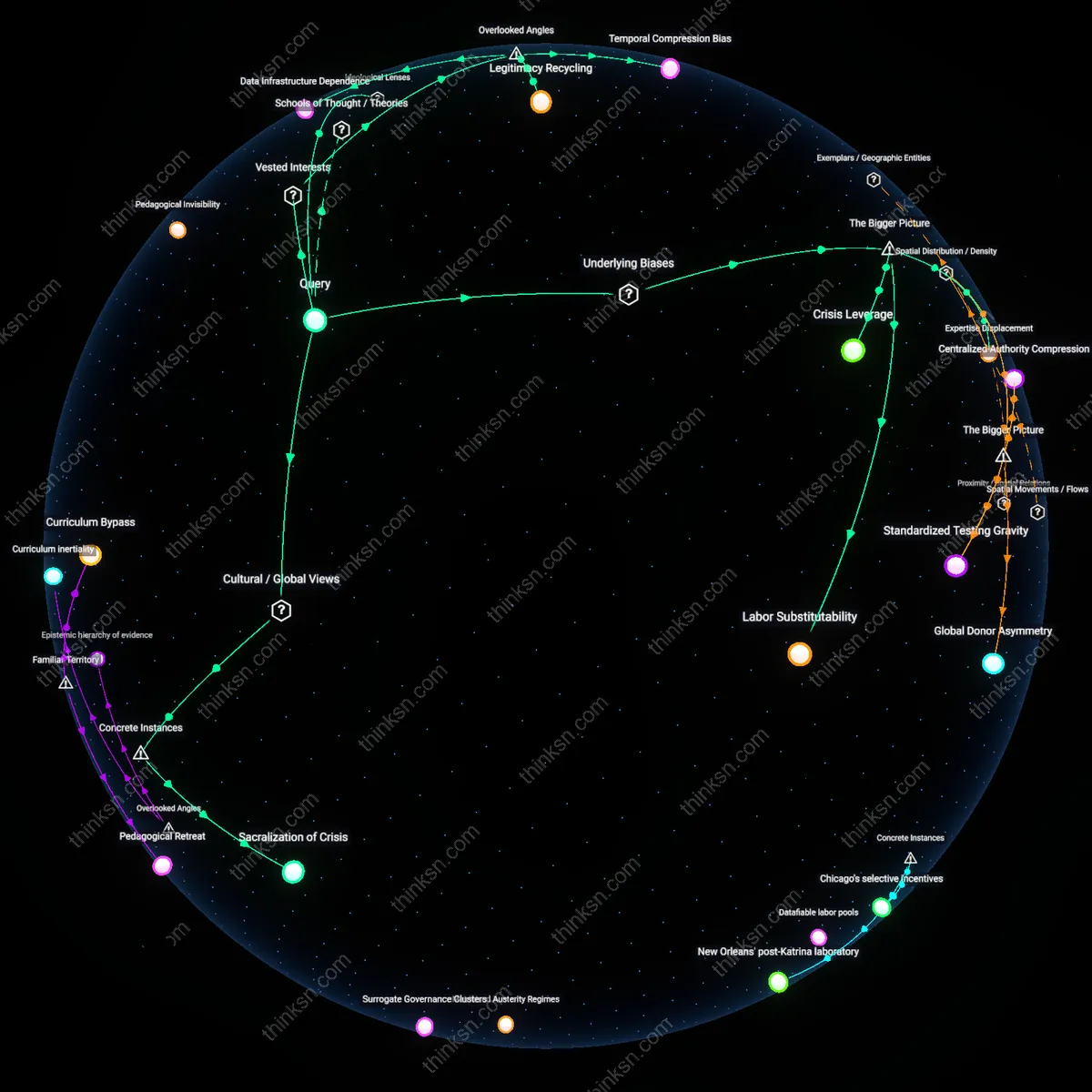 Analysis: Explore the interactive 3D graph mapping why teachers are overrated in reform conversations — trace hidden assumptions and unpack causal links.