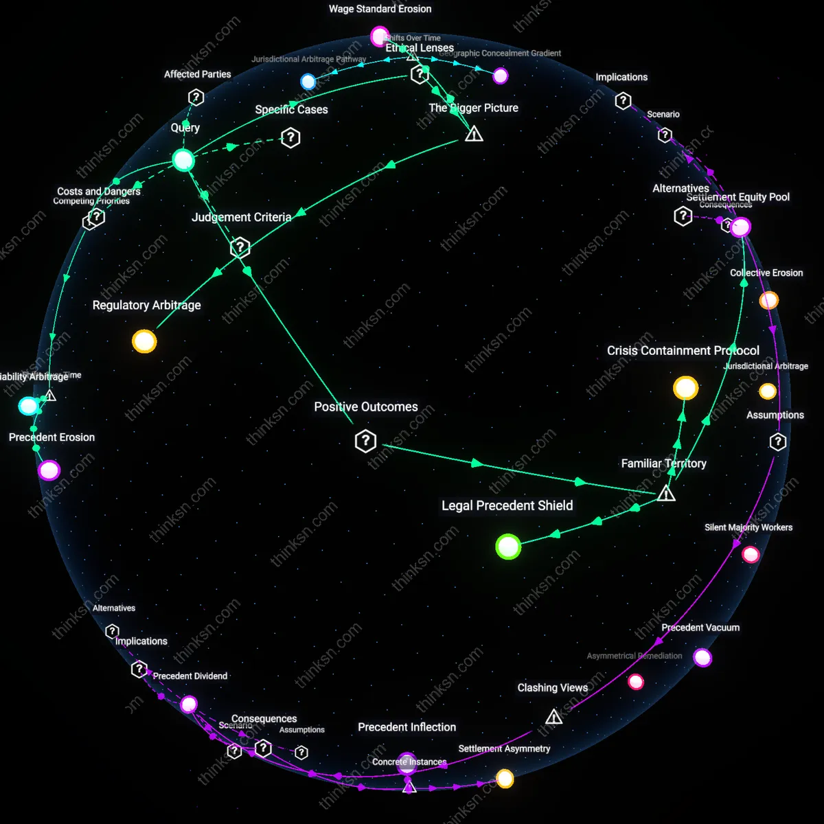 Analysis: Explore how confidential settlements impact worker rights — trace causal links and unpack hidden assumptions in interactive 3D graphs.