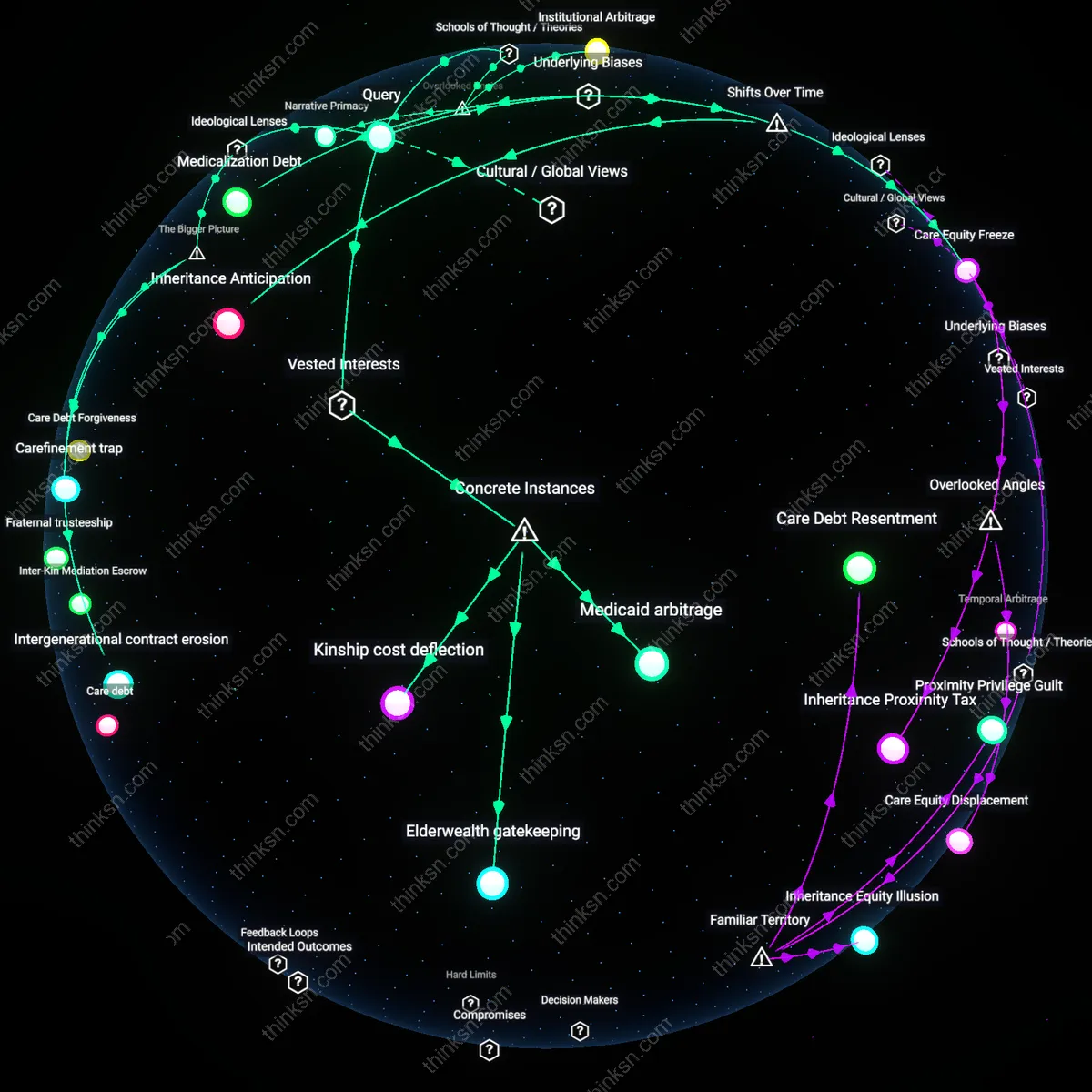 Analysis: Explore the complex dynamics of splitting Medicaid costs among adult children — trace causal links and unpack hidden assumptions interactively.