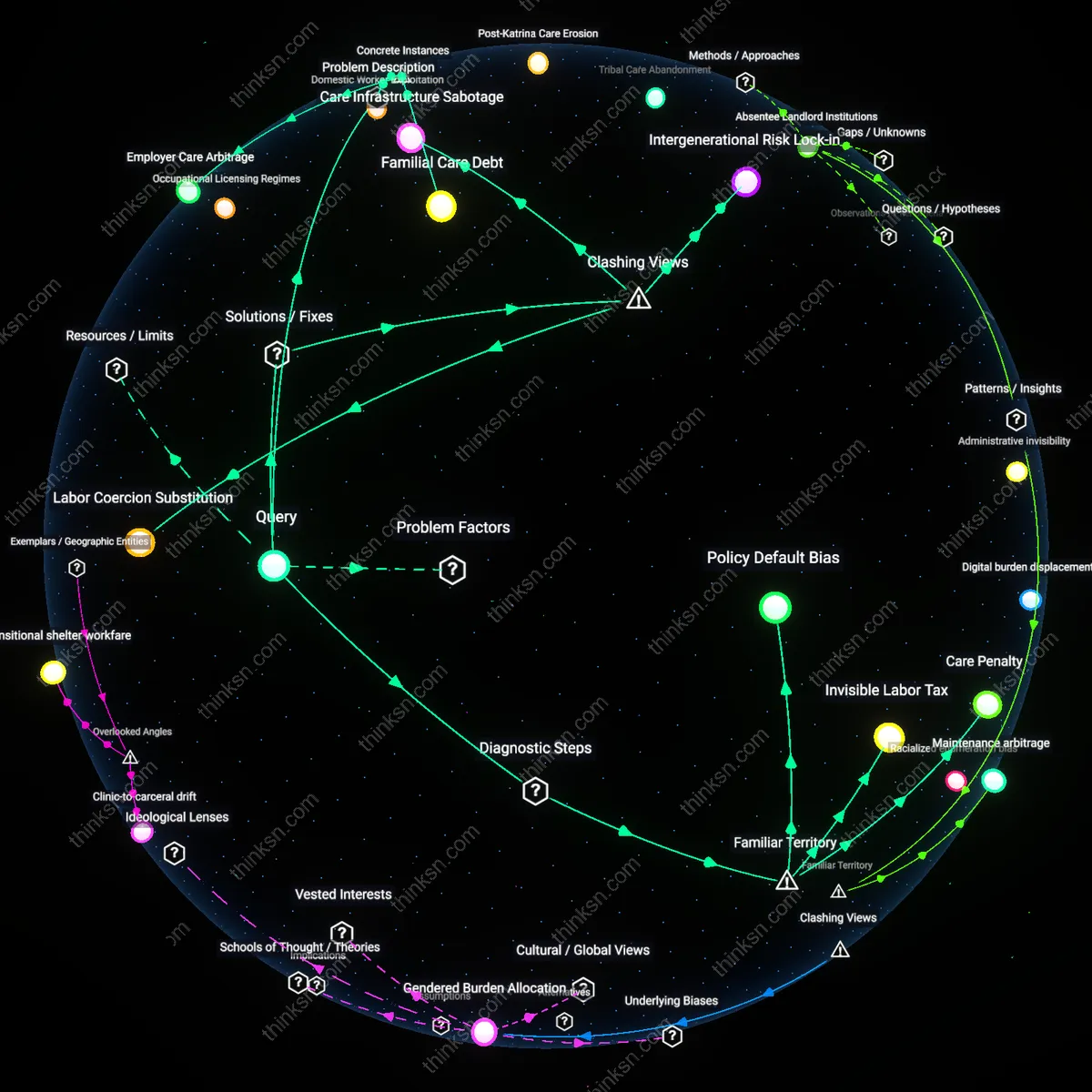 Interactive semantic network: Why does the lack of universal paid family‑care leave in the U.S. place disproportionate burden on women caring for aging parents, and what systemic reforms could mitigate this?