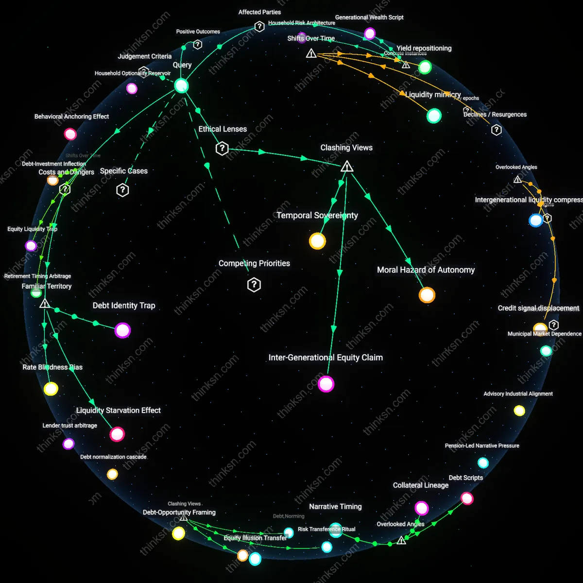 Analysis: Explore the analytical depth of debt freedom versus investing at 7% — trace reasoning chains, unpack assumptions, and map causal links interactively.