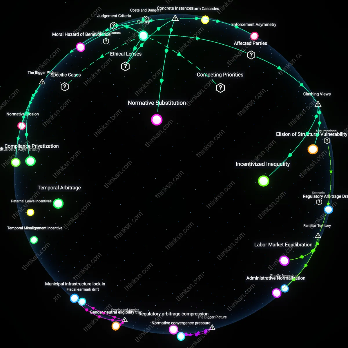 Analysis: Explore how voluntary corporate compliance affects family leave rights — unpack hidden assumptions and trace causal links in an interactive 3D graph.